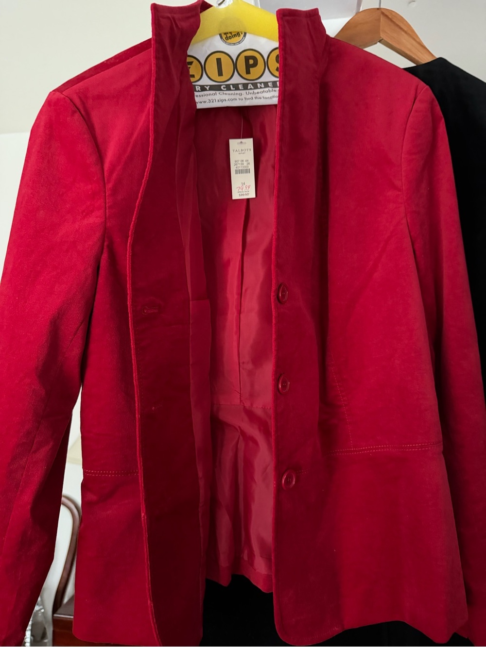 Talbots Red Suede Button-Front Jacket